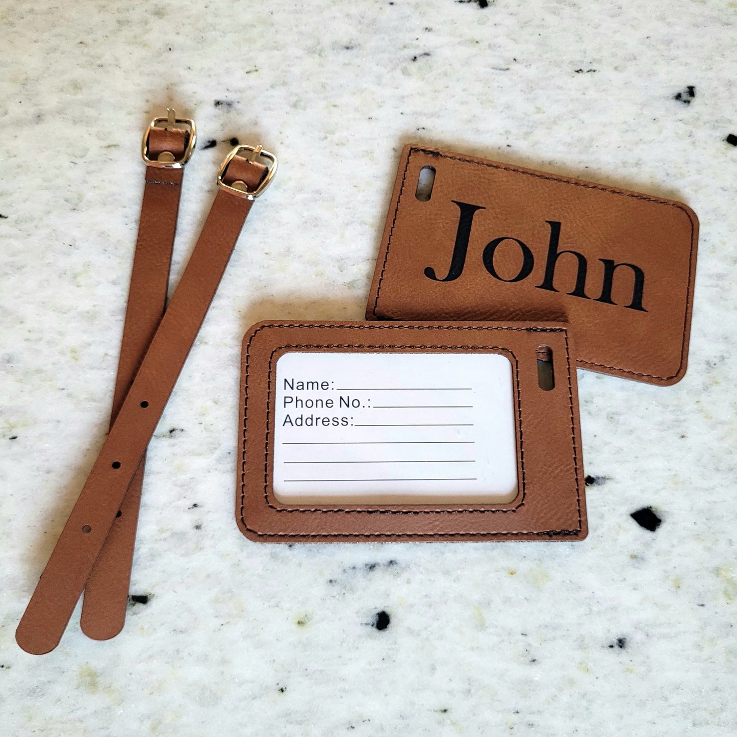 Vegan Leather Luggage Tags