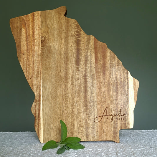 Augusta Made Georgia-Shaped Acacia Wood Serving Board