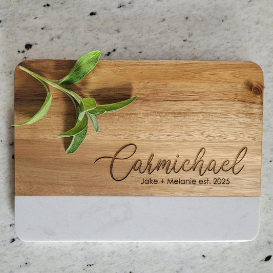 Acacia & Marble Serving Board