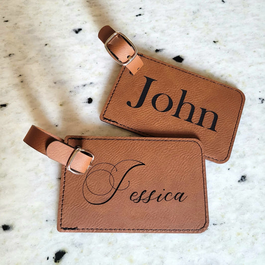 Vegan Leather Luggage Tags