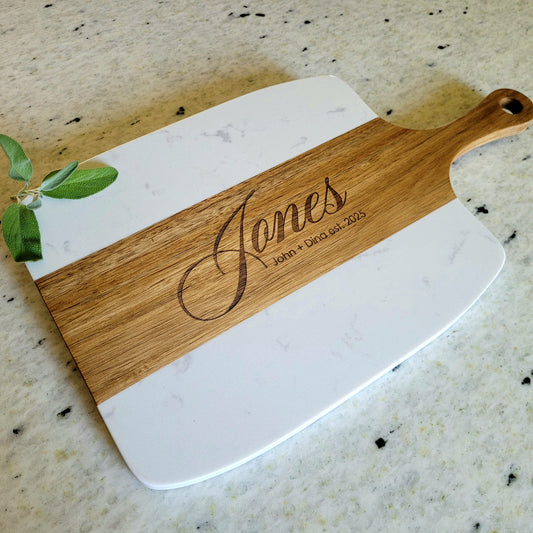 Premium Marble & Acacia Wood Serving Board Set