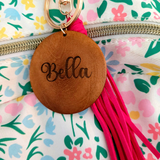 Wood Bag Tags with Tassels