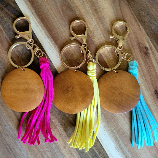 Wood Bag Tags with Tassels