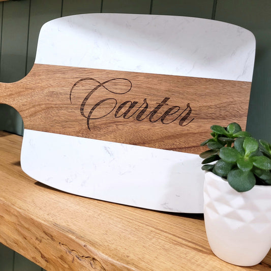 Premium Marble & Wood Serving Board Set