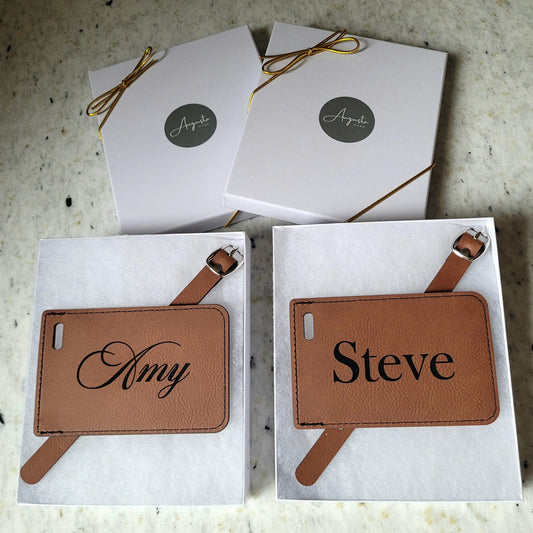 Vegan Leather Luggage Tags